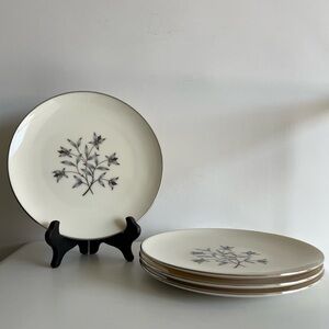 Vintage Princess by Lenox X-516 Salad Plates Platinum Rim Set of 4